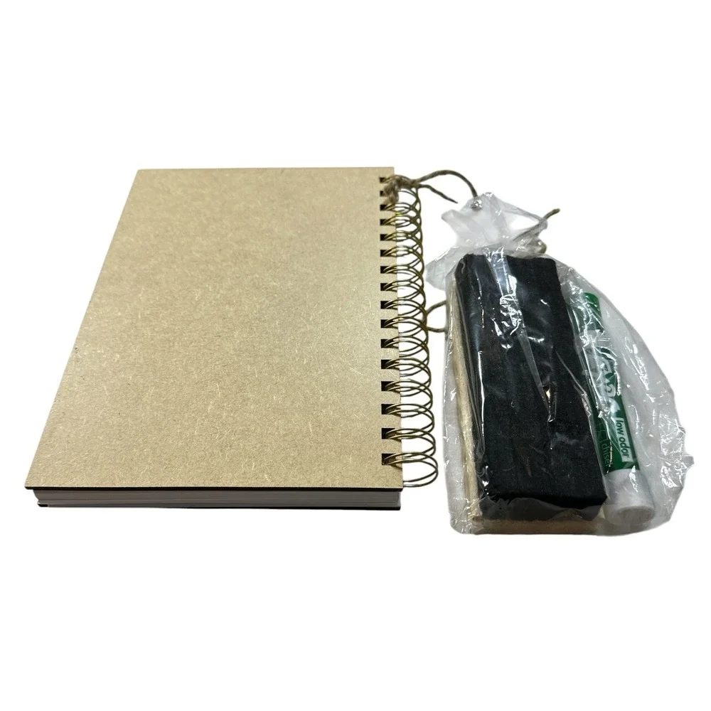 Teacher Appreciation Gift Set Spiral Notebook & Engraved Wooden Eraser w/ Marker